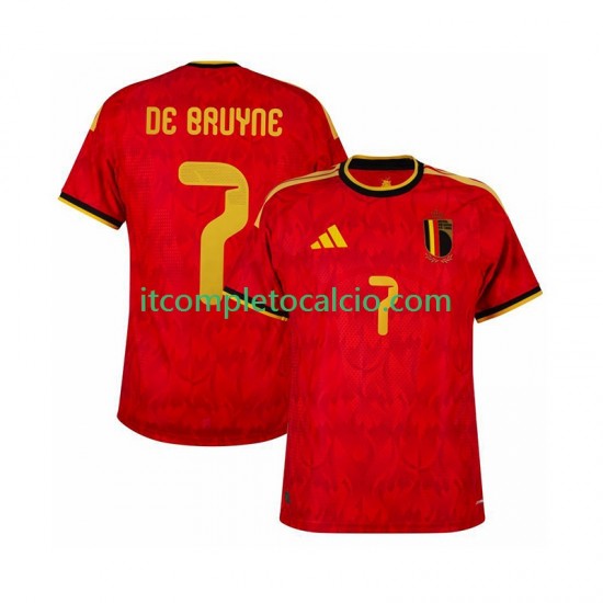 Maglia Belgio de bruyne 7 Divisa Home Mondiali 2026 Manica Corta ,Uomo