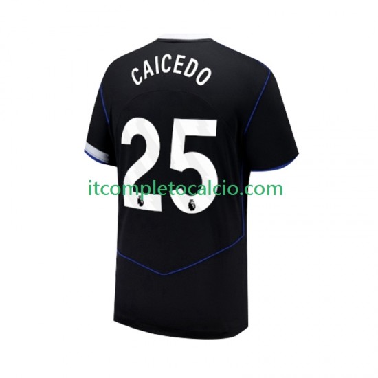 Maglia Chelsea Moises Caicedo 25 Terza Divisa 2025-2026 Manica Corta ,Uomo