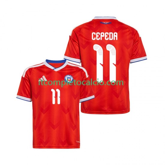 Maglia Cile Lucas Cepeda 11 Divisa Home 2026 Manica Corta ,Uomo
