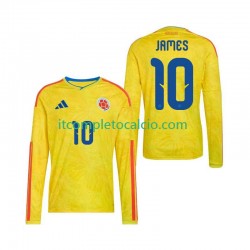 Maglia Colombia James Rodriguez 10 Divisa Home Mondiali 2026 Manica Lunga ,Uomo