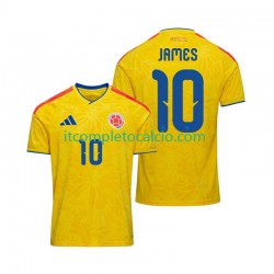 Maglia Colombia James Rodriguez 10 Divisa Home Mondiali 2026 Manica Corta ,Uomo