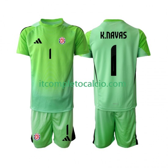 Maglia Costa Rica Keylor Navas 1 Portiere Divisa Home 2025 Manica Corta ,Bambino
