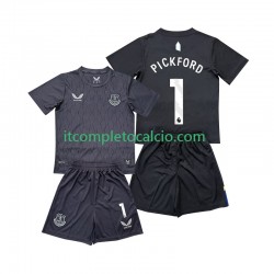 Maglia Everton Pickford 1 Portiere Divisa Away 2025-2026 Manica Corta ,Bambino