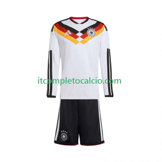 Maglia Germania Divisa Home Mondiali 2026 Manica Lunga ,Bambino