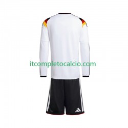 Maglia Germania Divisa Home Mondiali 2026 Manica Lunga ,Bambino