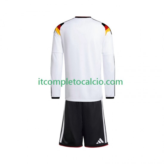 Maglia Germania Divisa Home Mondiali 2026 Manica Lunga ,Bambino