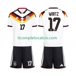 Maglia Germania Florian Wirtz 17 Divisa Home Mondiali 2026 Manica Corta ,Bambino