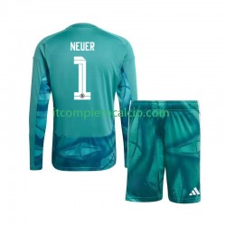 Maglia Germania Manuel Neuer 1 Portiere Divisa Home Mondiali 2026 Manica Lunga ,Bambino