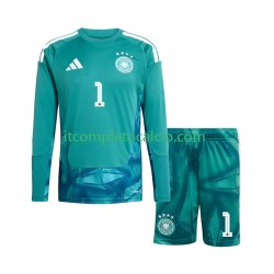 Maglia Germania Manuel Neuer 1 Portiere Divisa Home Mondiali 2026 Manica Lunga ,Bambino