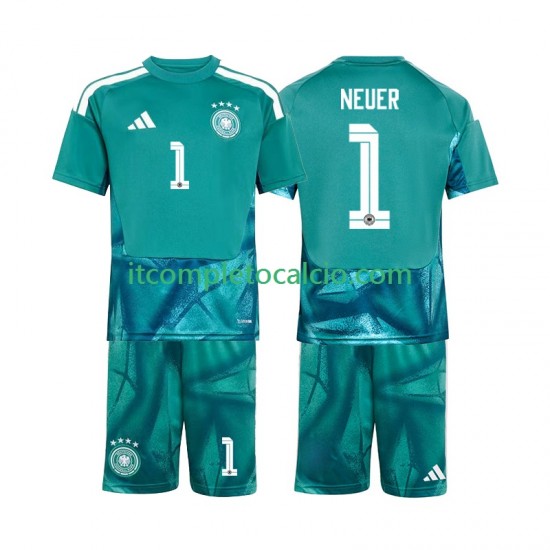Maglia Germania Manuel Neuer 1 Portiere Divisa Home Mondiali 2026 Manica Corta ,Bambino