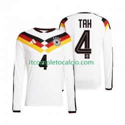 Maglia Germania Jonathan Tah 4 Divisa Home Mondiali 2026 Manica Lunga ,Uomo