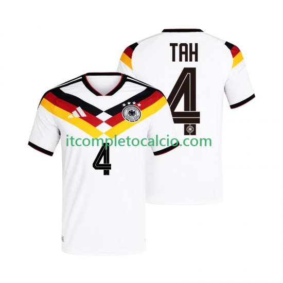 Maglia Germania Jonathan Tah 4 Divisa Home Mondiali 2026 Manica Corta ,Uomo