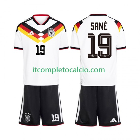 Maglia Germania Leroy Sane 19 Divisa Home Mondiali 2026 Manica Corta ,Bambino