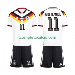 Maglia Germania Woltemade 11 Divisa Home Mondiali 2026 Manica Corta ,Bambino