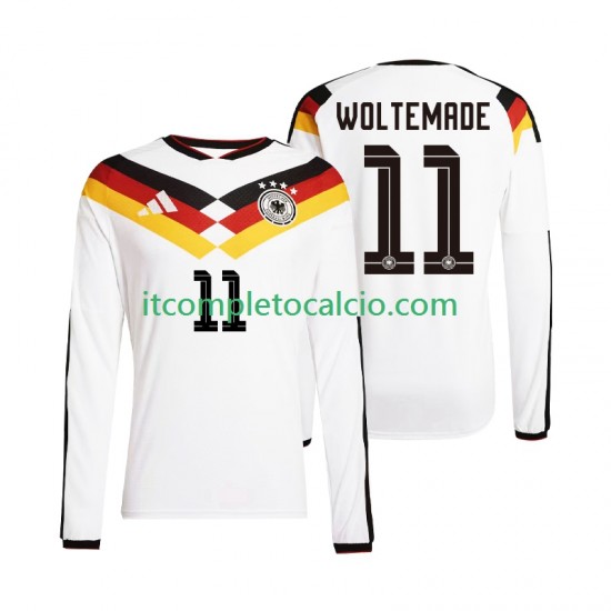 Maglia Germania Woltemade 11 Divisa Home Mondiali 2026 Manica Lunga ,Uomo