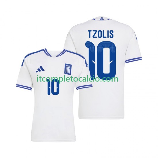 Maglia Grecia Christos Tzolis 10 Divisa Home 2026 Manica Corta ,Uomo