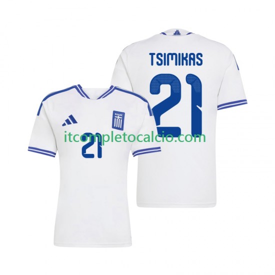 Maglia Grecia Konstantinos Tsimikas 21 Divisa Home 2026 Manica Corta ,Uomo