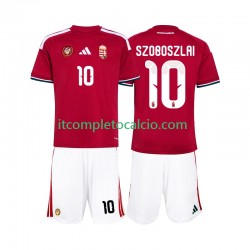 Maglia Ungheria Szoboszlai 10 Divisa Home Mondiali 2026 Manica Corta ,Bambino