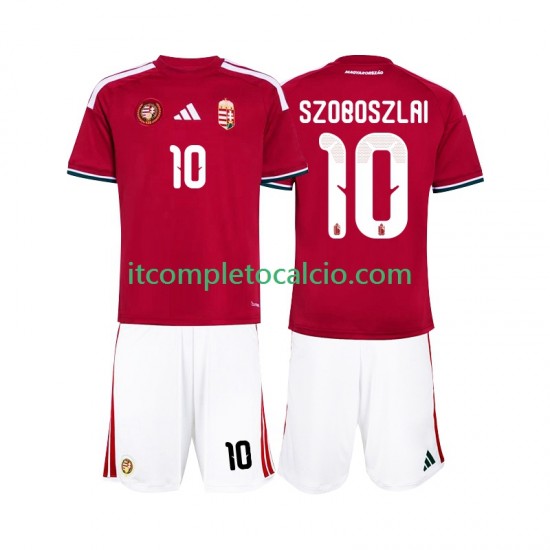 Maglia Ungheria Szoboszlai 10 Divisa Home Mondiali 2026 Manica Corta ,Bambino