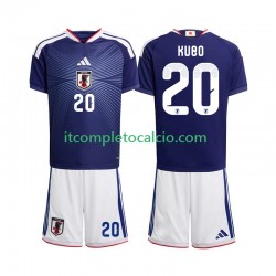 Maglia Giappone Kubo 20 Divisa Home Mondiali 2026 Manica Corta ,Bambino