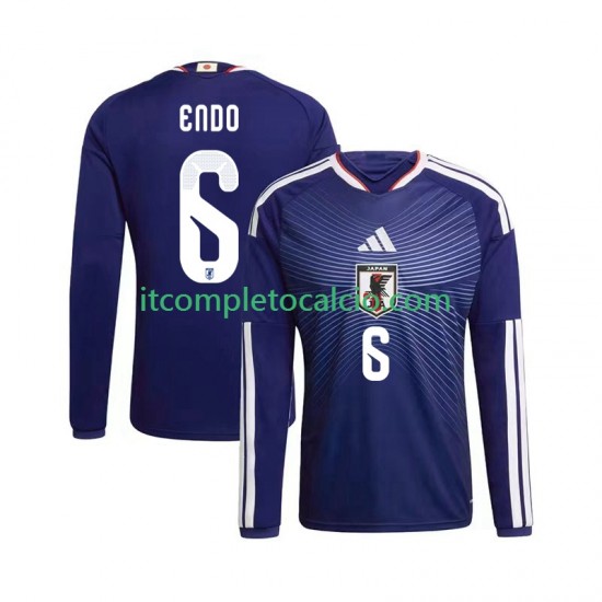 Maglia Giappone Wataru Endo 6 Divisa Home Mondiali 2026 Manica Lunga ,Uomo