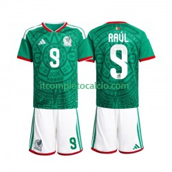 Maglia Messico Raul Jimenez 9 Divisa Home Mondiali 2026 Manica Corta ,Bambino