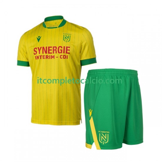 Maglia Nante Divisa Home 2025-2026 Manica Corta ,Bambino