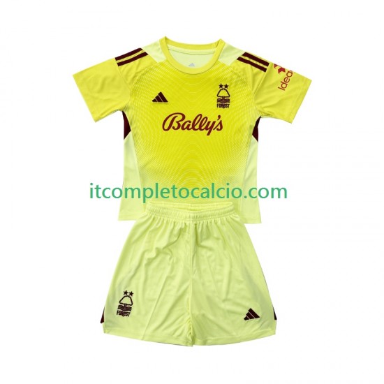 Maglia Nottingham Forest Portiere Divisa Home 2025-2026 Manica Corta ,Bambino