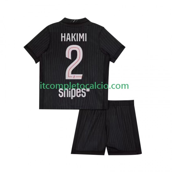 Maglia Paris Saint-Germain Achraf Hakimi 2 Quarto Divisa 2025-2026 Manica Corta ,Bambino