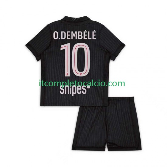 Maglia Paris Saint-Germain Ousmane Dembele 10 Quarto Divisa 2025-2026 Manica Corta ,Bambino