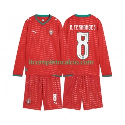 Maglia Portogallo Bruno Fernandes 8 Divisa Home Mondiali 2026 Manica Lunga ,Bambino Maglia Portogallo Bruno Fernandes 8 Divisa Home Mondiali 2026 Manica Lunga ,Bambino