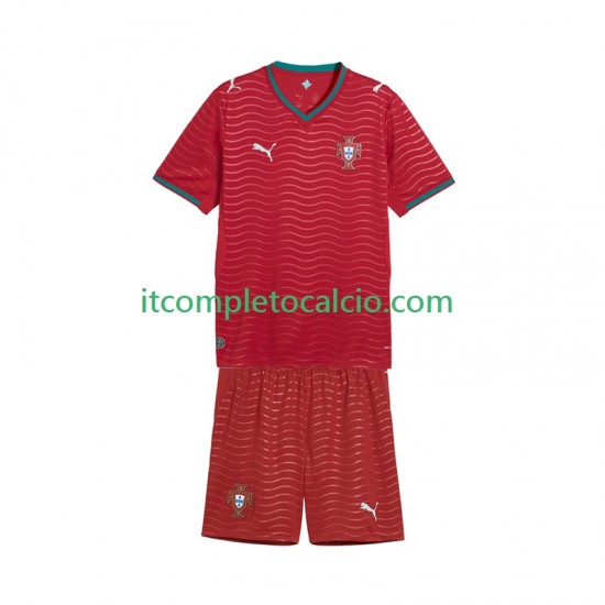 Maglia Portogallo Divisa Home Mondiali 2026 Manica Corta ,Bambino