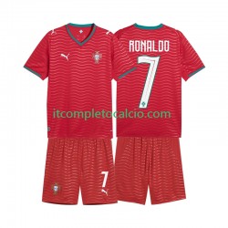 Maglia Portogallo Cristiano Ronaldo 7 Divisa Home Mondiali 2026 Manica Corta ,Bambino