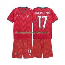 Maglia Portogallo Rafael Leao 17 Divisa Home Mondiali 2026 Manica Corta ,Bambino