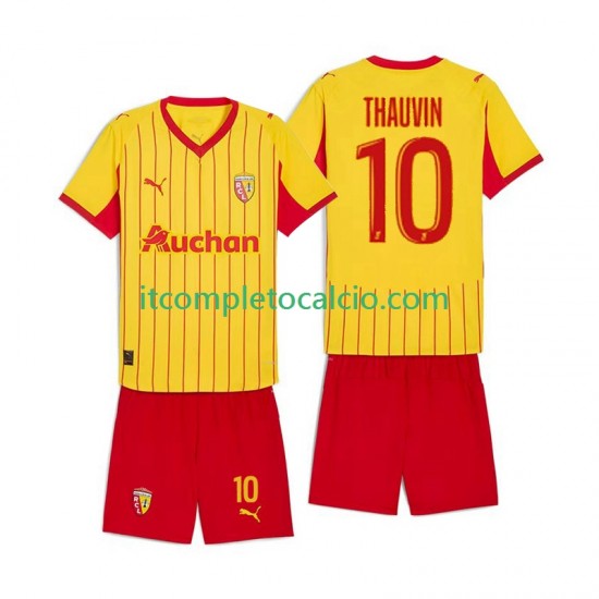 Maglia RC Lens Florian Thauvin 10 Divisa Home 2025-2026 Manica Corta ,Bambino