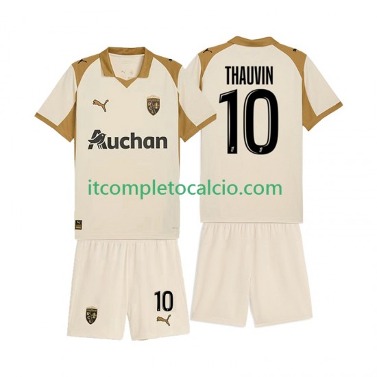 Maglia RC Lens Florian Thauvin 10 Terza Divisa 2025-2026 Manica Corta ,Bambino