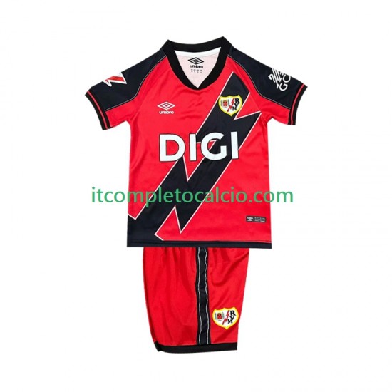 Maglia Rayo Vallecano Divisa Away 2025-2026 Manica Corta ,Bambino