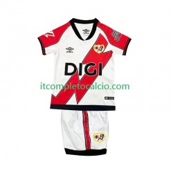 Maglia Rayo Vallecano Divisa Home 2025-2026 Manica Corta ,Bambino