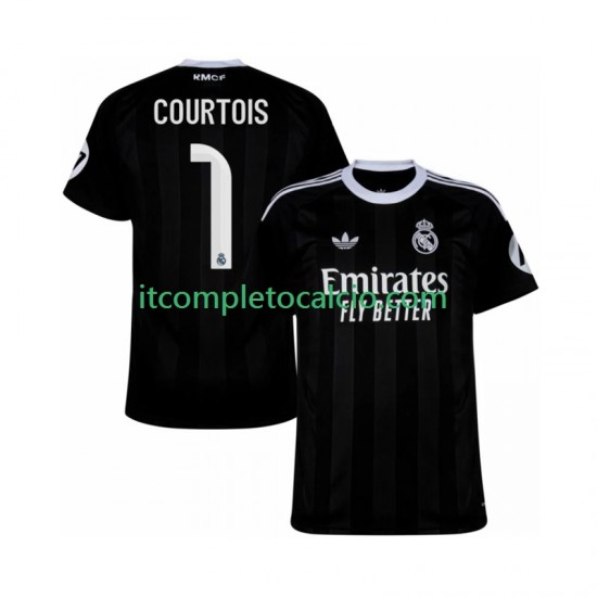 Maglia Real Madrid Thibaut Courtois 1 Portiere Terza Divisa 2025-2026 Manica Corta ,Uomo
