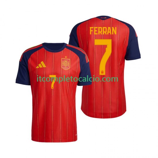 Maglia Spagna Ferran Torres 7 Divisa Home Mondiali 2026 Manica Corta ,Uomo