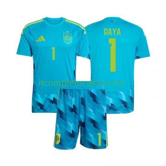 Maglia Spagna David Raya 1 Portiere Divisa Home Mondiali 2026 Manica Corta ,Bambino