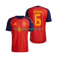 Maglia Spagna Mikel Merino 6 Divisa Home Mondiali 2026 Manica Corta ,Uomo