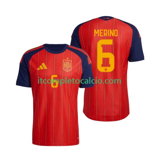 Maglia Spagna Mikel Merino 6 Divisa Home Mondiali 2026 Manica Corta ,Uomo