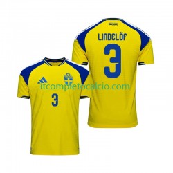 Maglia Svezia Victor Lindelof 3 Divisa Home 2026 Manica Corta ,Uomo