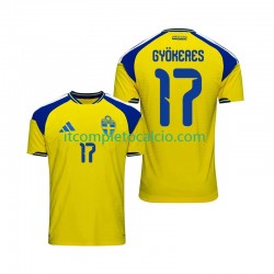Maglia Svezia Viktor Gyokeres 17 Divisa Home 2026 Manica Corta ,Uomo