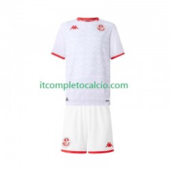 Maglia Tunisia Divisa Away 2025 Manica Corta ,Bambino