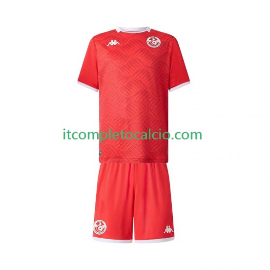 Maglia Tunisia Divisa Home 2025 Manica Corta ,Bambino