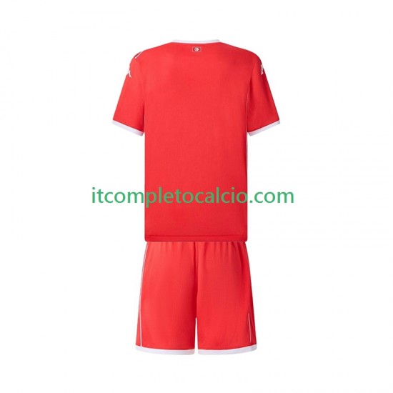 Maglia Tunisia Divisa Home 2025 Manica Corta ,Bambino