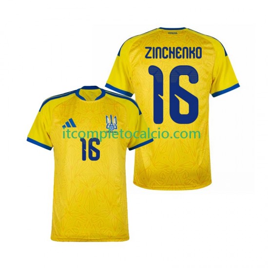 Maglia Ucraina Oleksandr Zinchenko 16 Divisa Home Mondiali 2026 Manica Corta ,Uomo