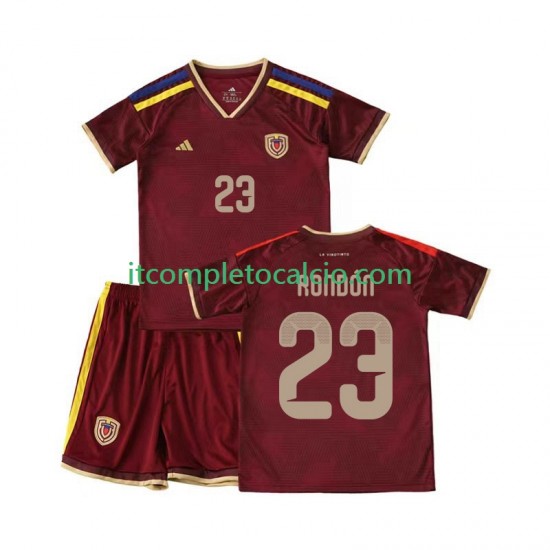 Maglia Venezuela Salomon Rondon 23 Divisa Home 2026 Manica Corta ,Bambino